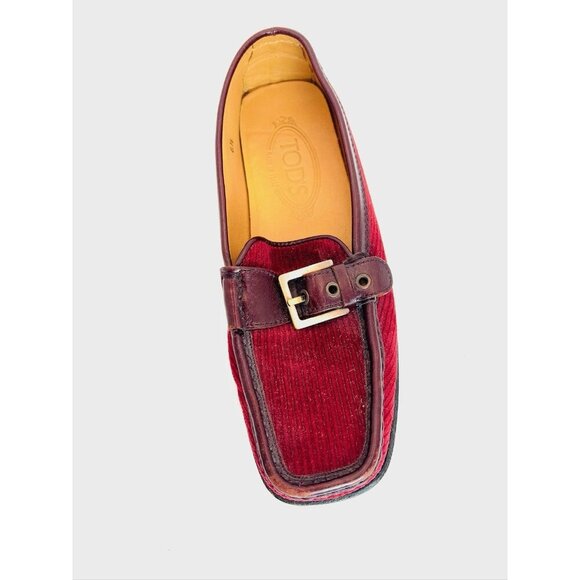 TOD'S Italy Burgundy Driving Loafers 6.5 - Picture 3 of 13